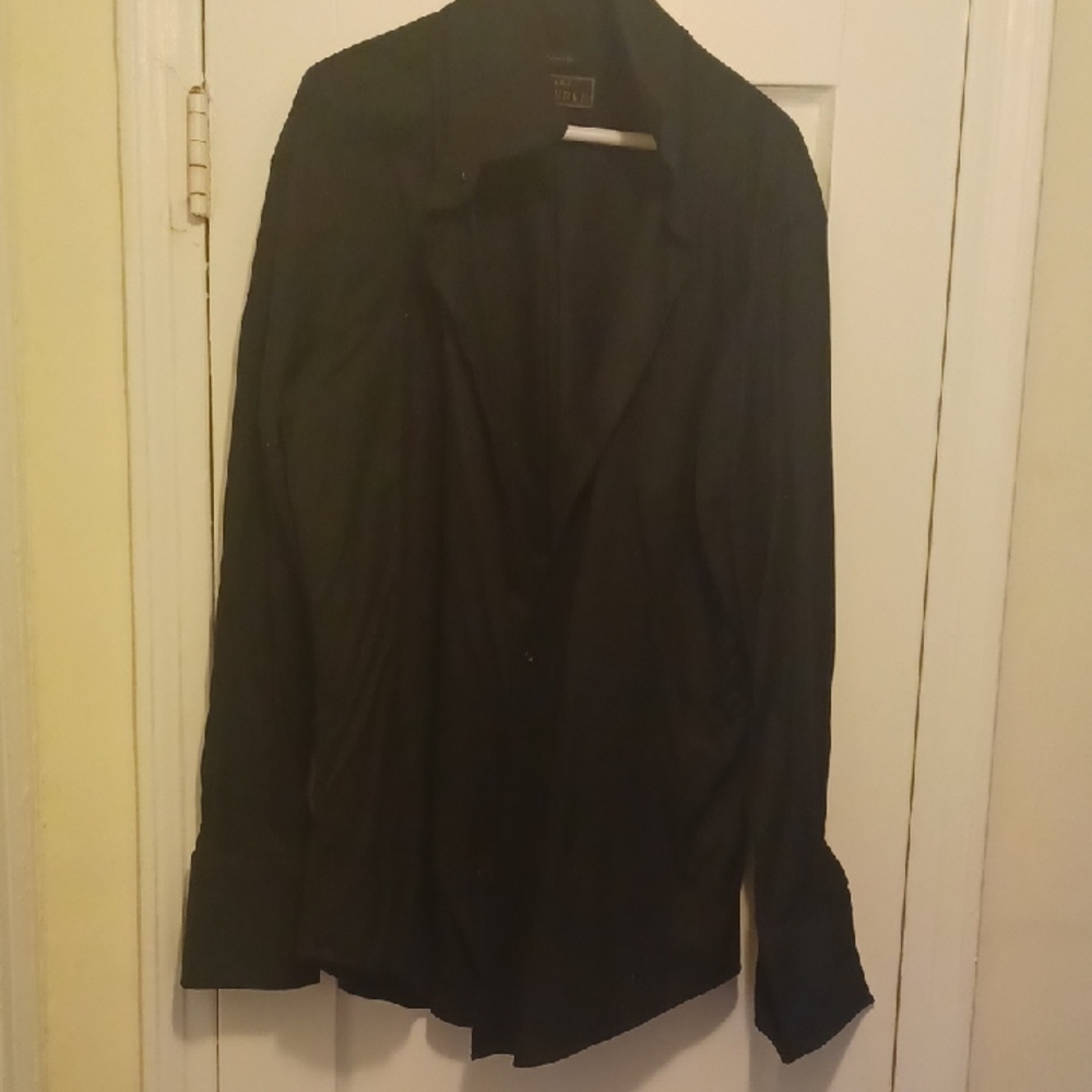 Jos A. Bank Spread Collar Tuxedo Shirt W/French Cuffs. Sz 17.5 X 35.